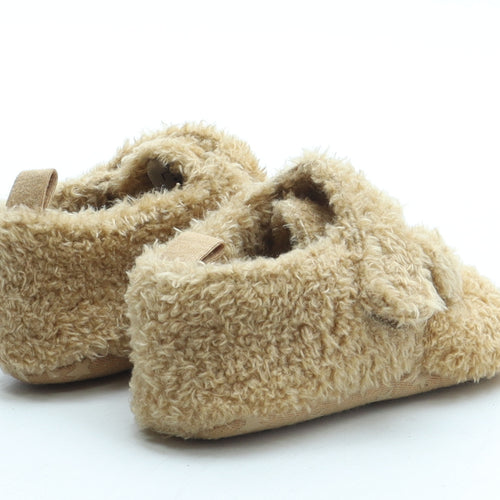 NEXT Girls Brown Polyester Slip On Slipper UK 6-12 Months - Bear