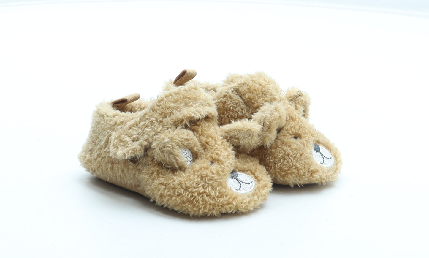 NEXT Girls Brown Polyester Slip On Slipper UK 6-12 Months - Bear