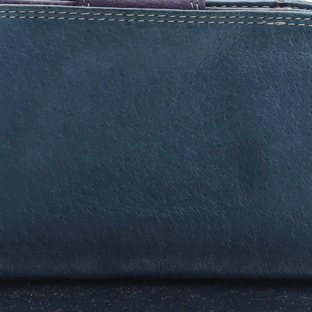 London Leathergoods Womens Blue Leather Bow Tie Wallet Size S