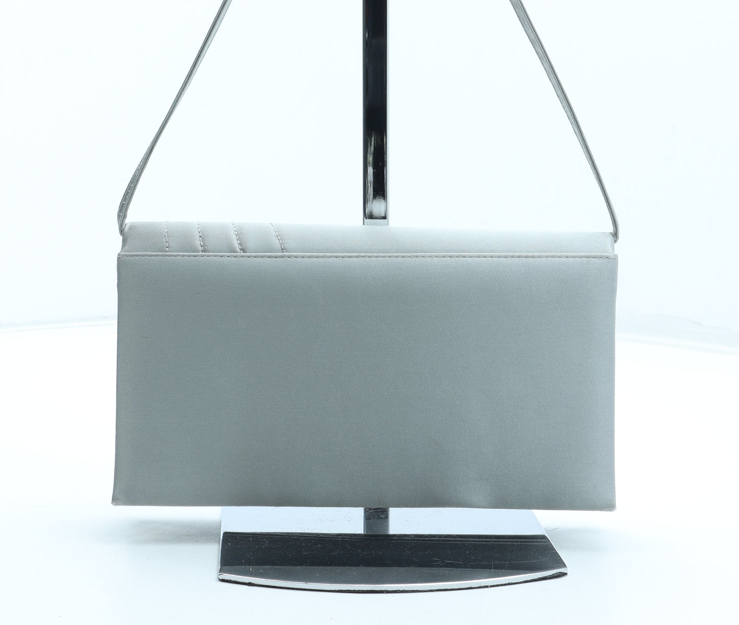 Debut Womens Silver Polyester Shoulder Bag Size Small