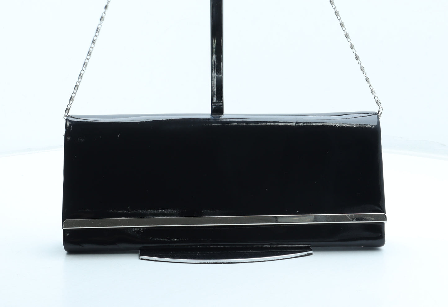 Preworn Womens Black PVC Clutch Size Small