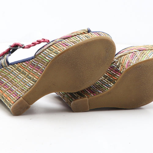 Preworn Womens Multicoloured Geometric Synthetic Strappy Heel UK