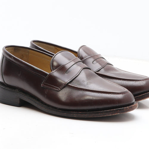 Samuel Windsor Mens Brown Leather Slip On Casual UK 6