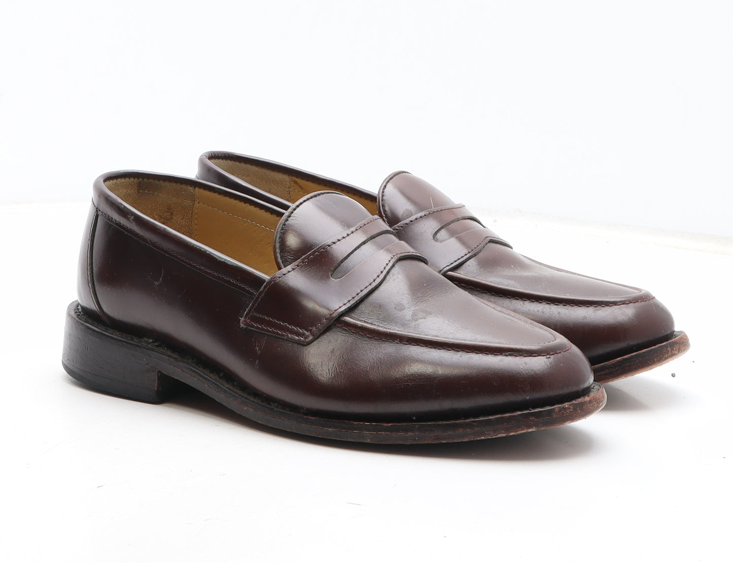 Samuel Windsor Mens Brown Leather Slip On Casual UK 6