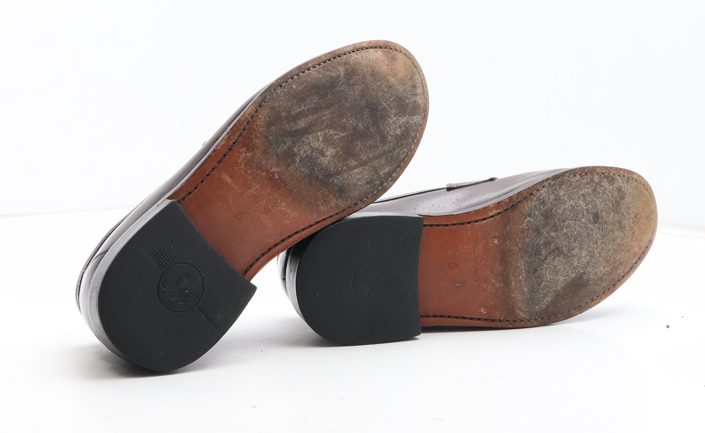 Samuel Windsor Mens Brown Leather Slip On Casual UK 6
