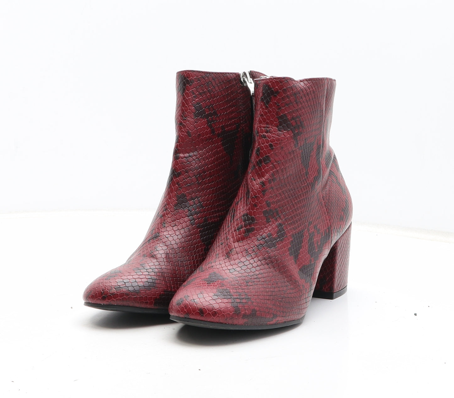 Urban Outfitters Womens Purple Animal Print Synthetic Bootie Boot UK - Snakeskin pattern UK Estimated Size 5