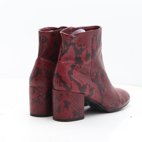 Urban Outfitters Womens Purple Animal Print Synthetic Bootie Boot UK - Snakeskin pattern UK Estimated Size 5