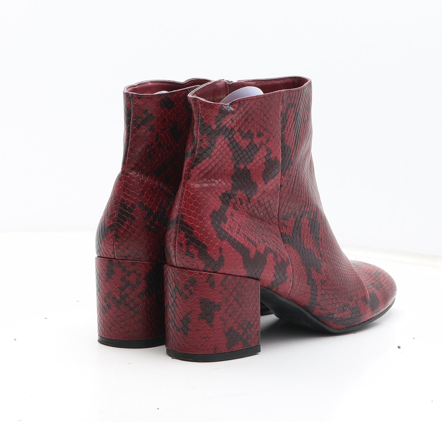 Urban Outfitters Womens Purple Animal Print Synthetic Bootie Boot UK - Snakeskin pattern UK Estimated Size 5