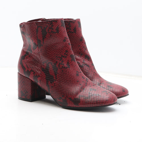 Urban Outfitters Womens Purple Animal Print Synthetic Bootie Boot UK - Snakeskin pattern UK Estimated Size 5