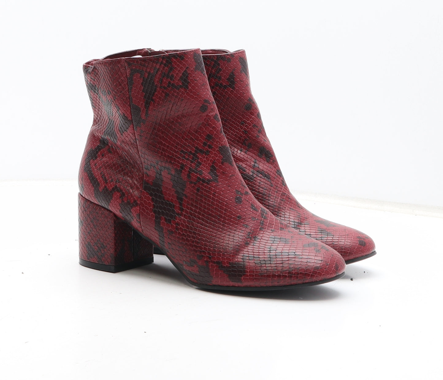 Urban Outfitters Womens Purple Animal Print Synthetic Bootie Boot UK - Snakeskin pattern UK Estimated Size 5