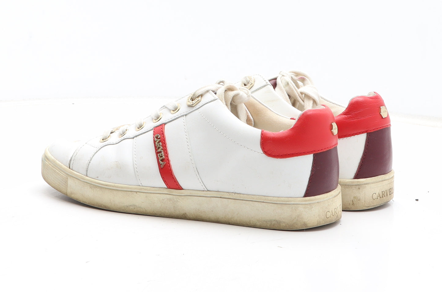 Carvela Womens White Leather Trainer UK