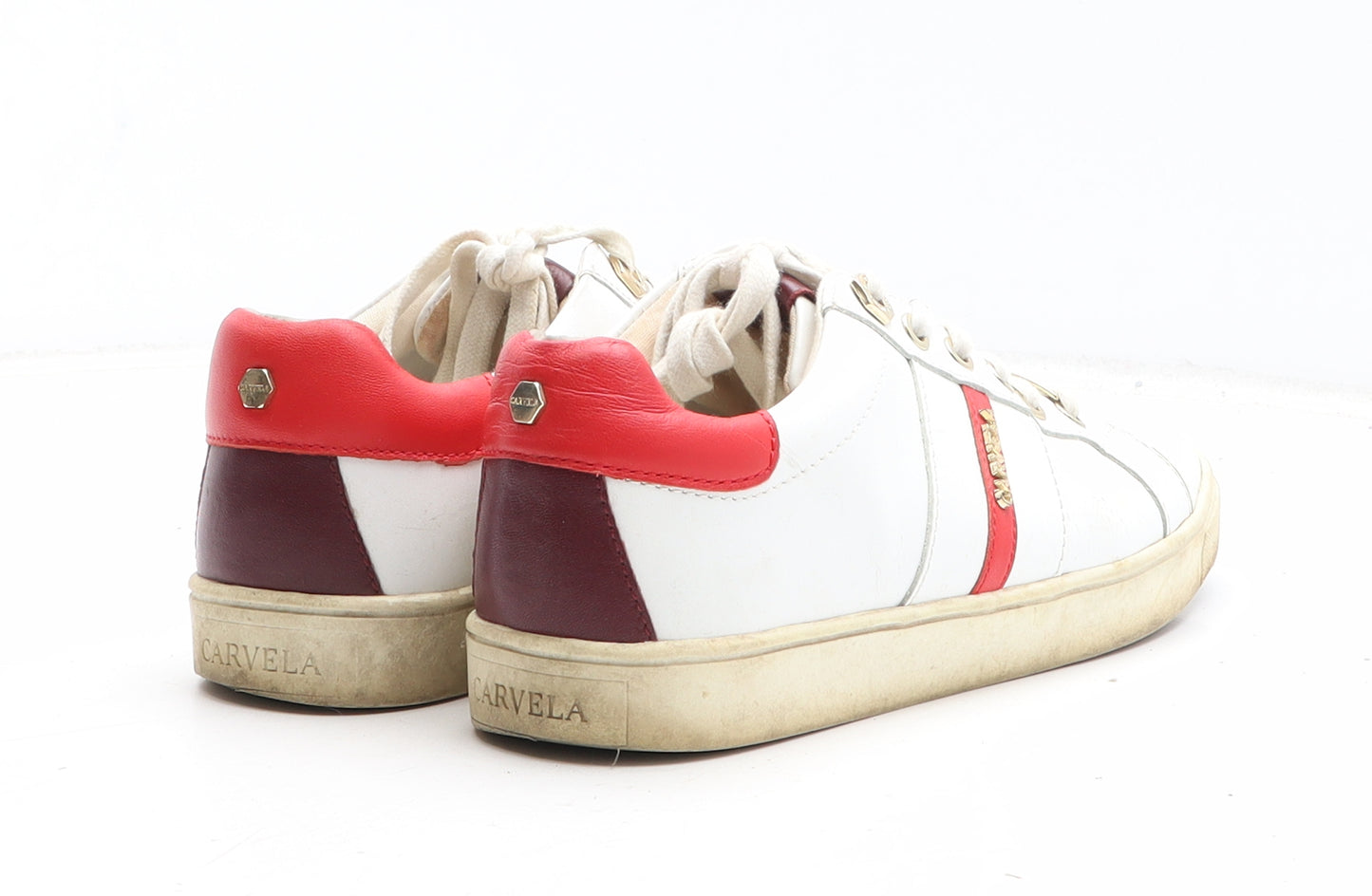 Carvela Womens White Leather Trainer UK
