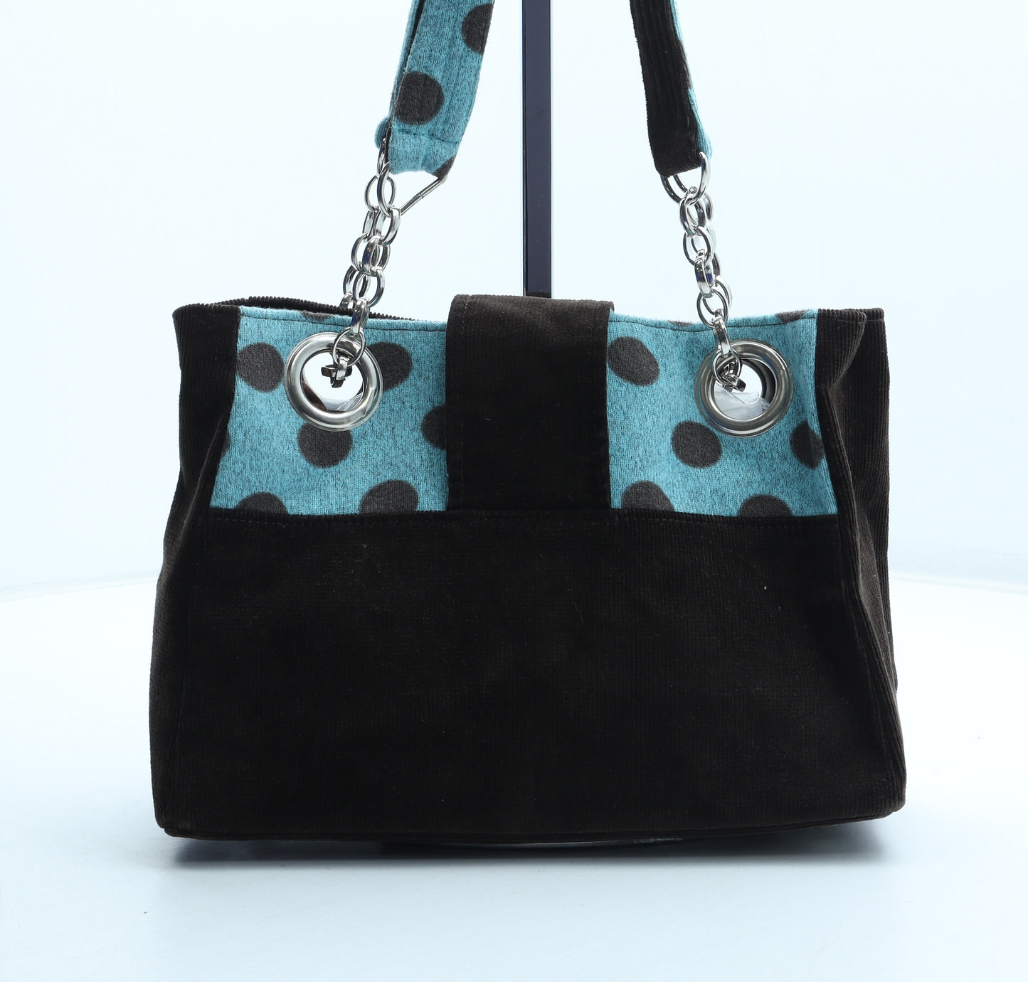 Earth Squared Womens Brown Polka Dot Polyester Shoulder Bag Size Medium