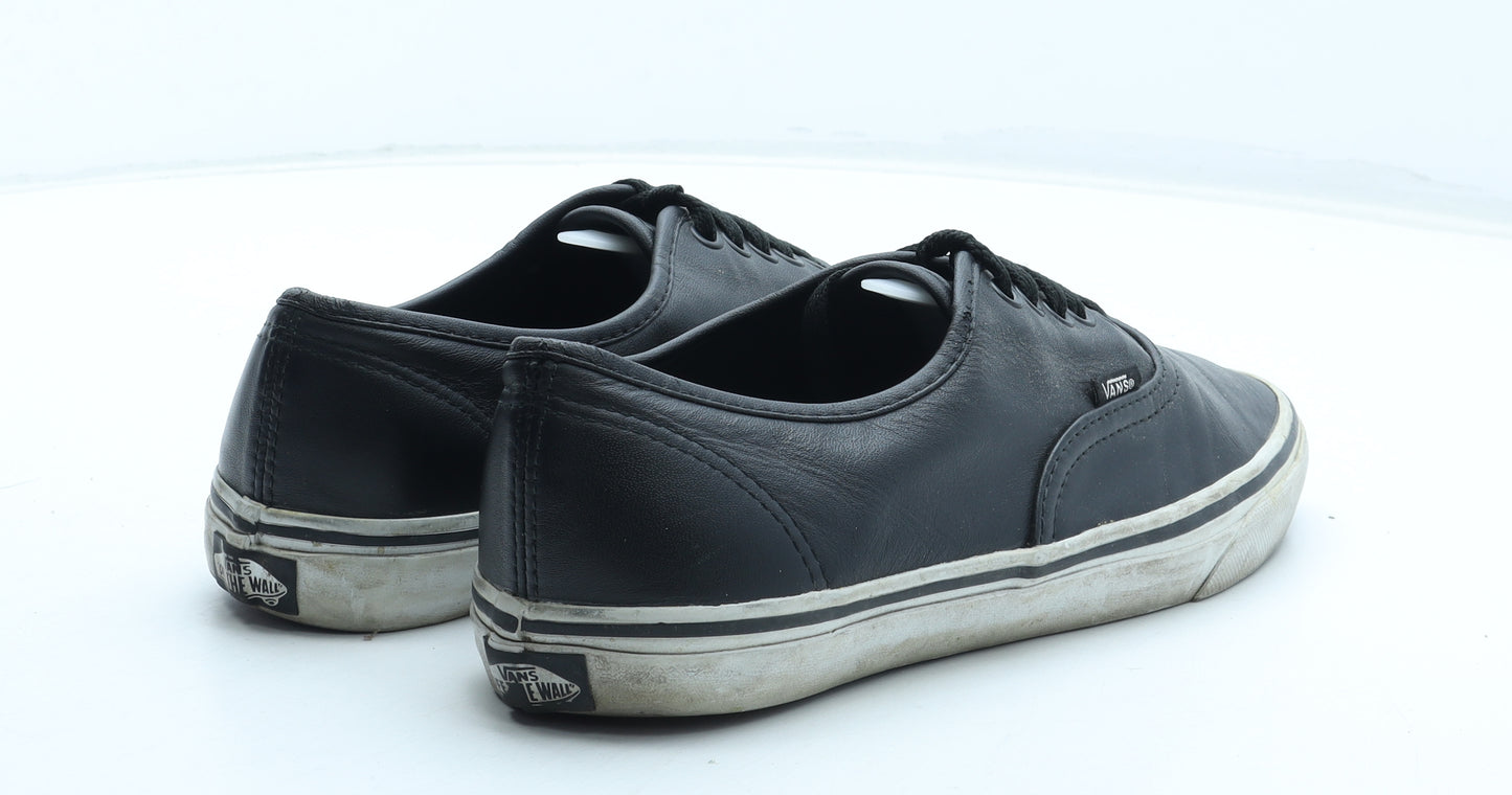 VANS Mens Black Leather Trainer UK 8 42
