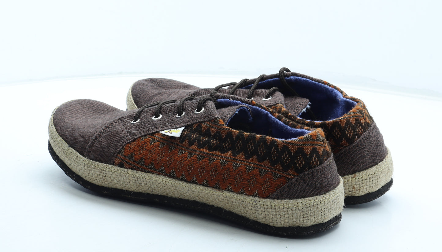 Isael Rebels Mens Brown Geometric Polyester Trainer UK 13.5 47