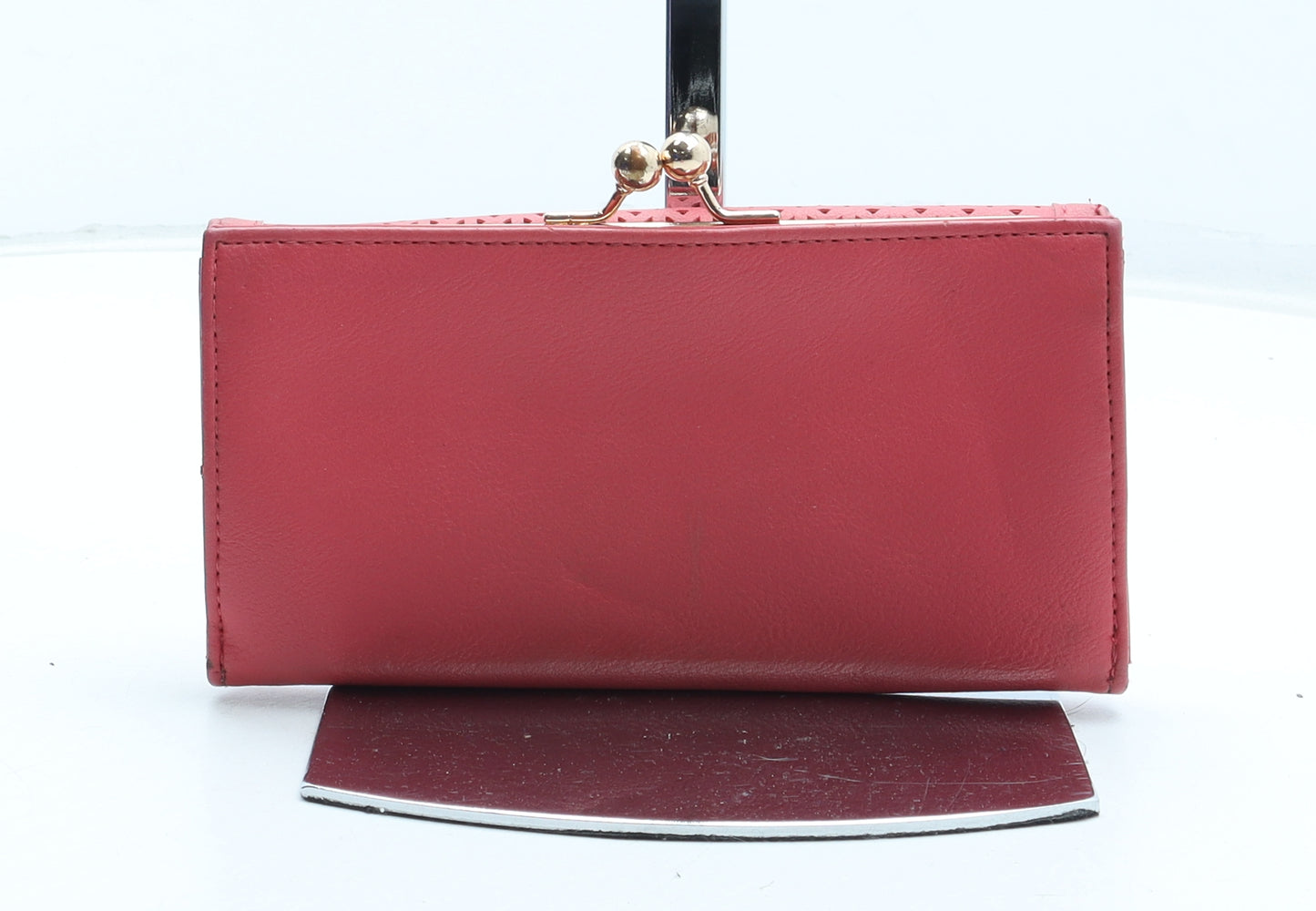 Atmosphere Womens Pink Geometric Polyurethane Bow Tie Wallet Size S