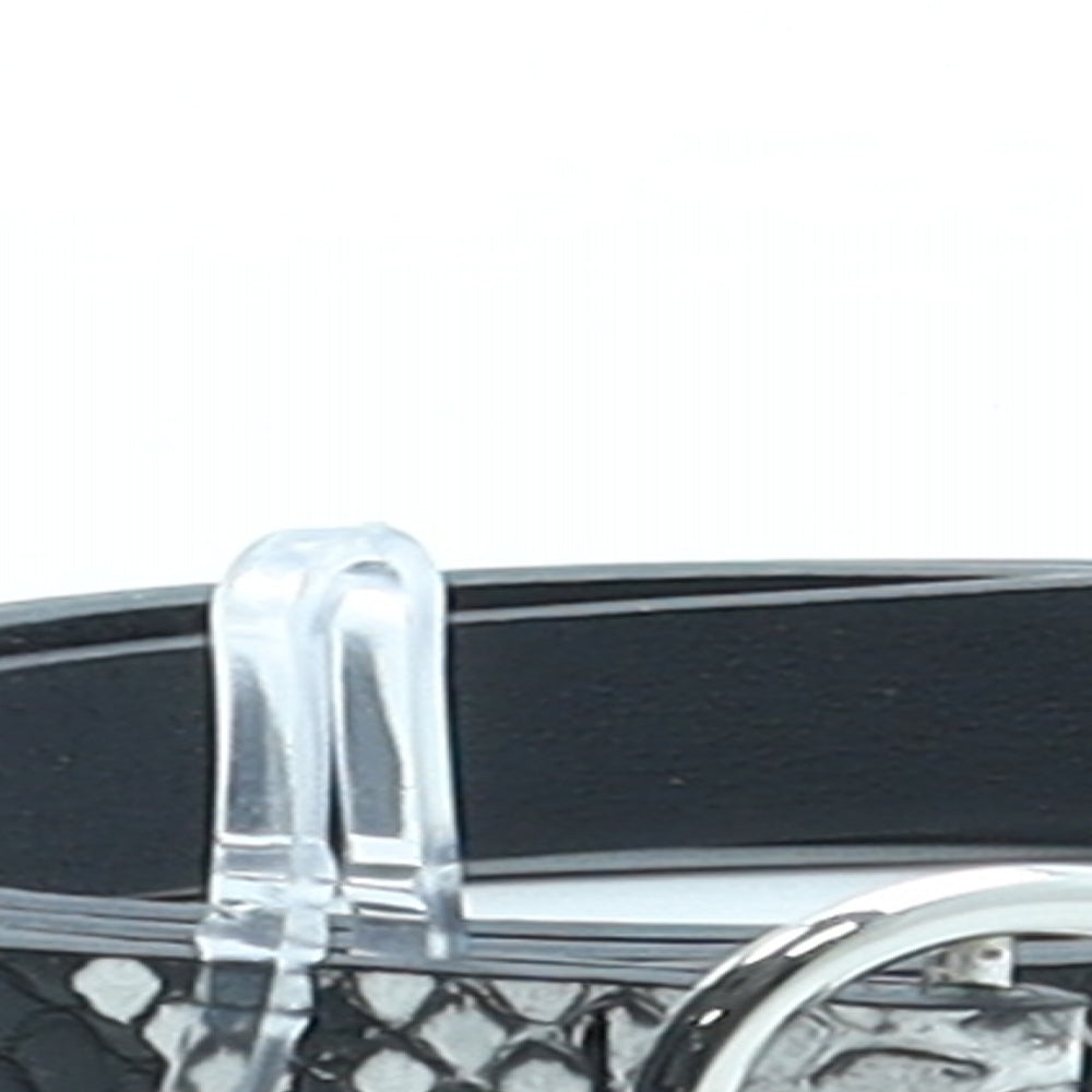 Preworn Womens Grey Animal Print Polyurethane Basic Belt Belt One Size - Snakeskin Pattern
