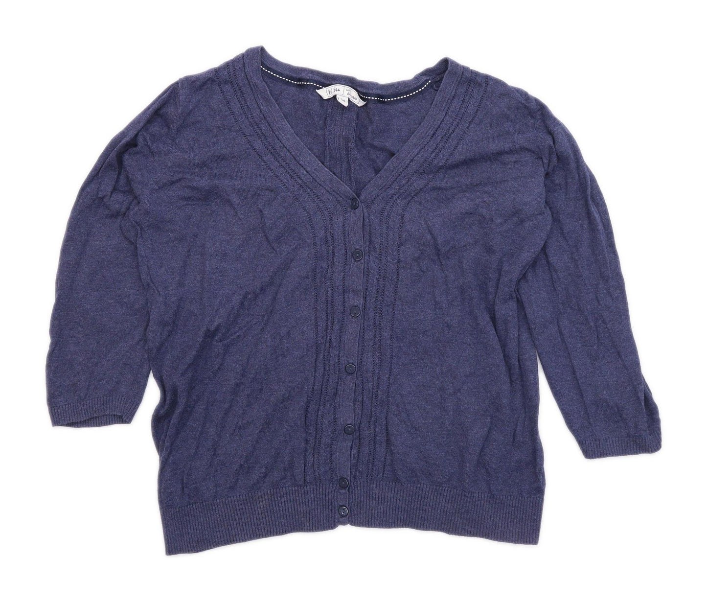 Fat Face Womens Size 16 Cotton Blue Cardigan (Regular)