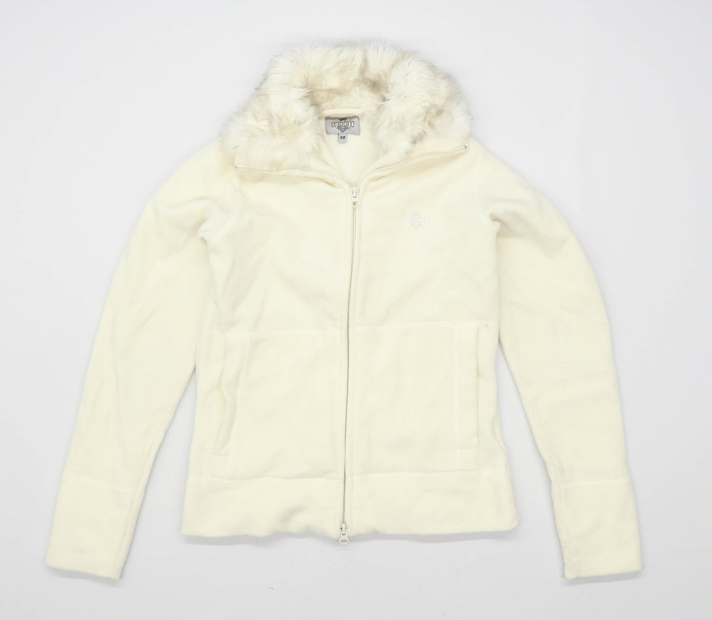 Hooch Womens Size 12 Fleece Blend Cream Jacket