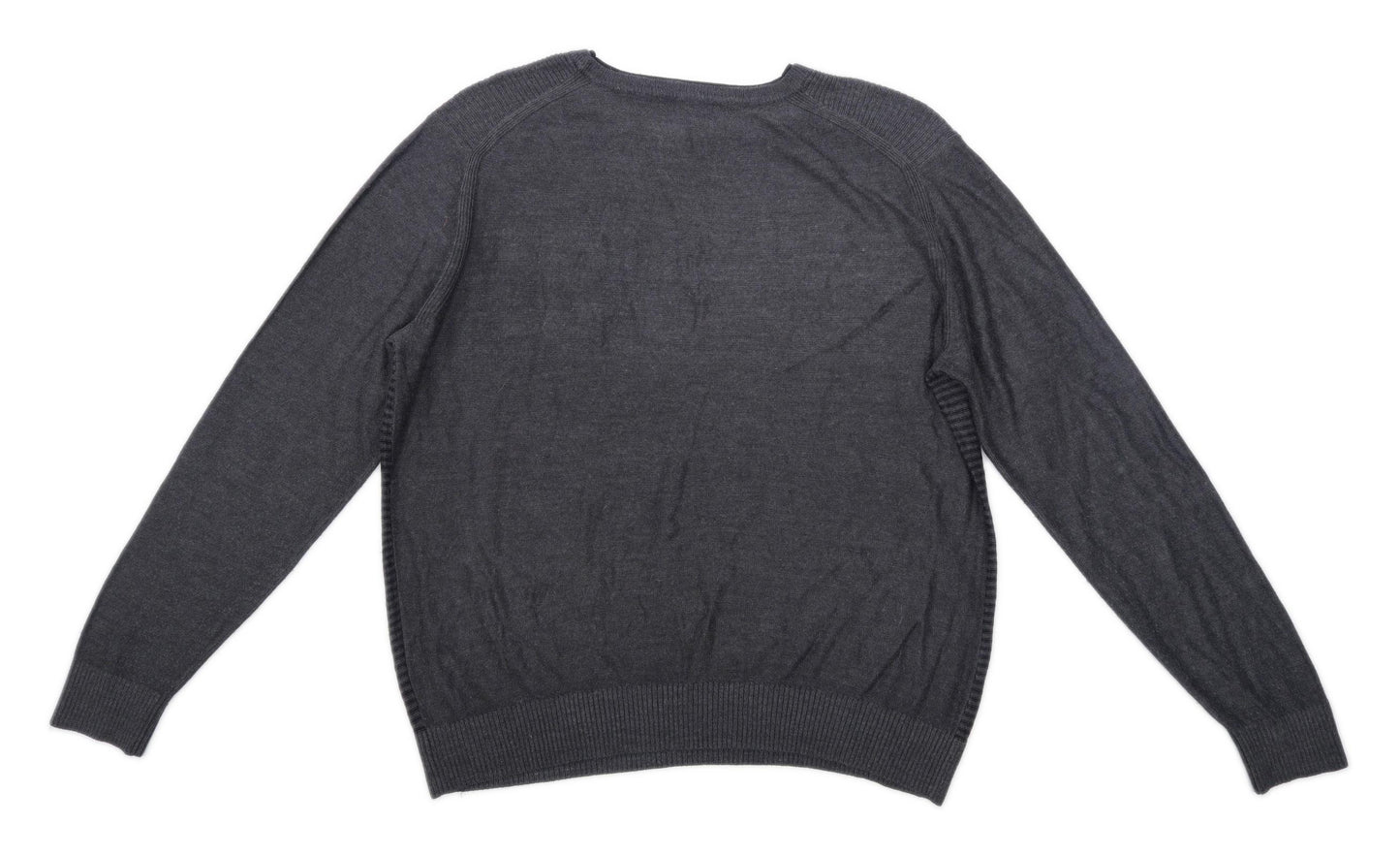 George Mens Size L Striped Grey Jumper