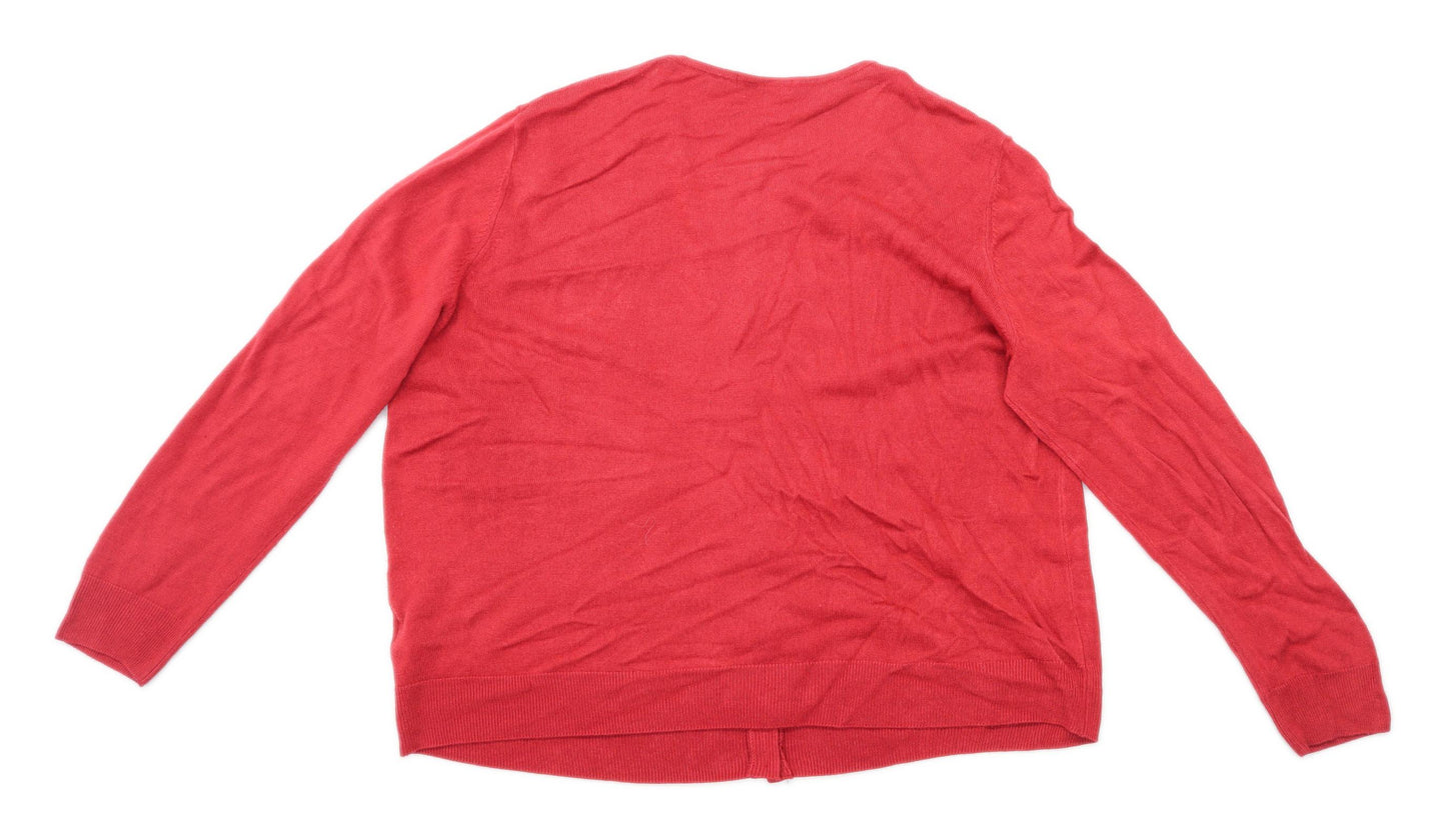 Marks & Spencer Womens Size 22 Red Cardigan (Regular)
