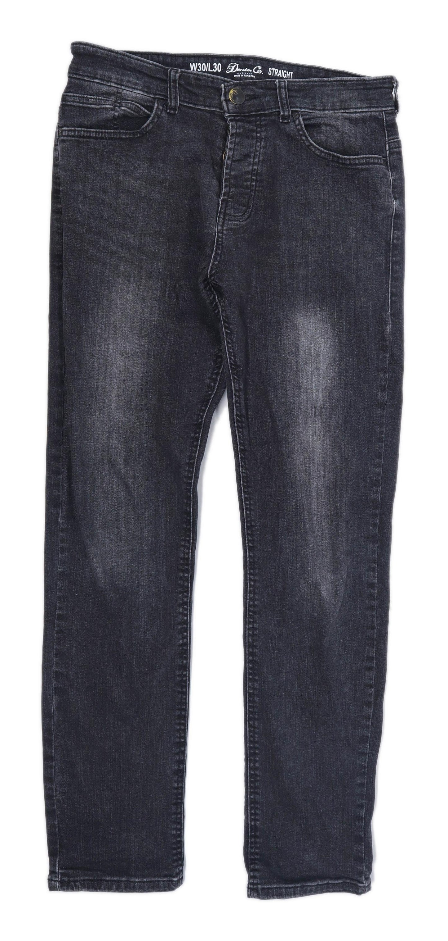 Denim Co Mens Black Denim Jeans Size W30/L30