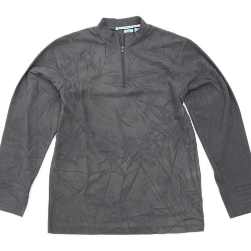 Matalan Mens Size M Fleece Blend Grey Quarter Zip Jacket