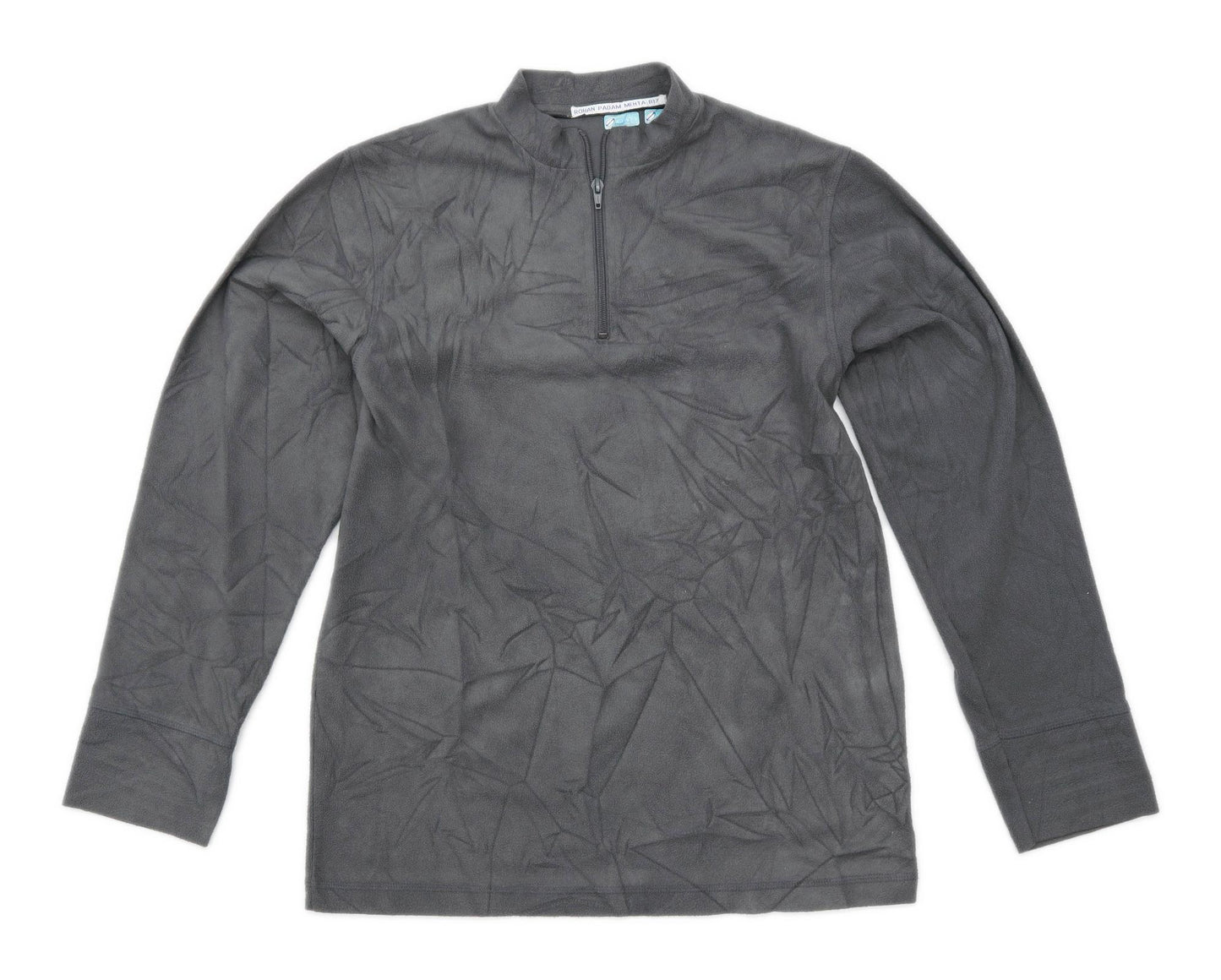 Matalan Mens Size M Fleece Blend Grey Quarter Zip Jacket