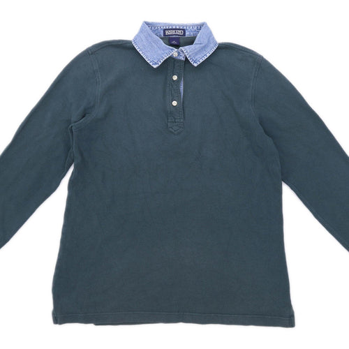 Lands End Womens Size 10-12 Cotton Green Top (Regular)