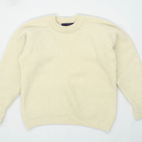 Kilspindie Mens Size M Wool Striped Cream Jumper