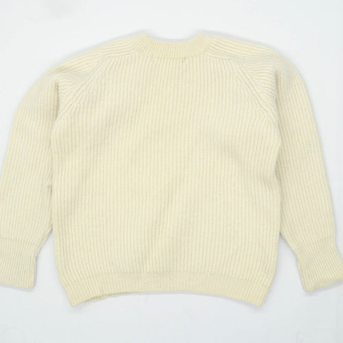 Kilspindie Mens Size M Wool Striped Cream Jumper