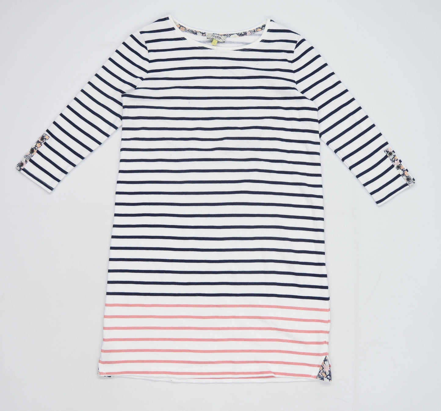 Heyton Womens Size S Striped Cotton White Dress (Regular)