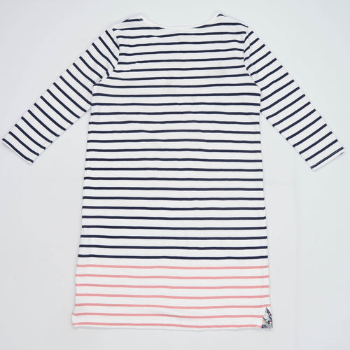 Heyton Womens Size S Striped Cotton White Dress (Regular)