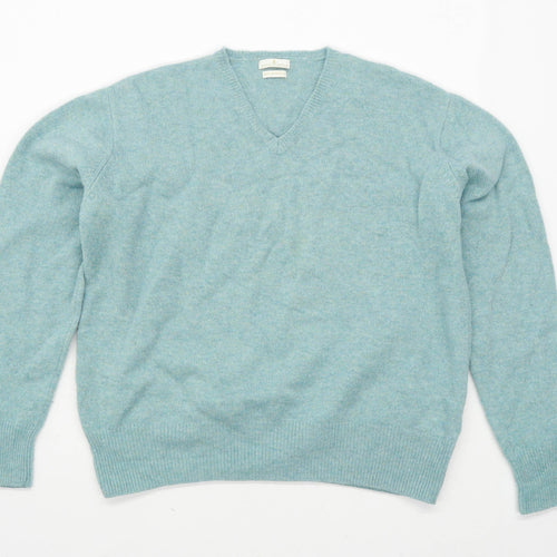 House of Bruar Mens Size L Wool Turquoise Jumper