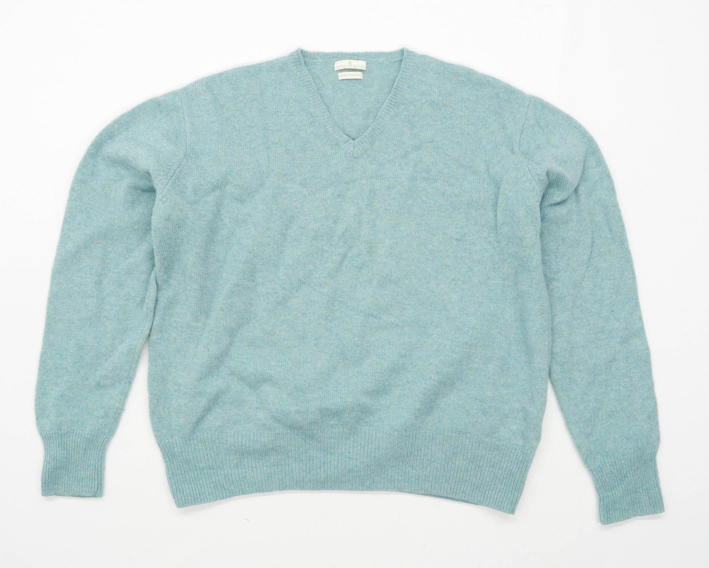House of Bruar Mens Size L Wool Turquoise Jumper