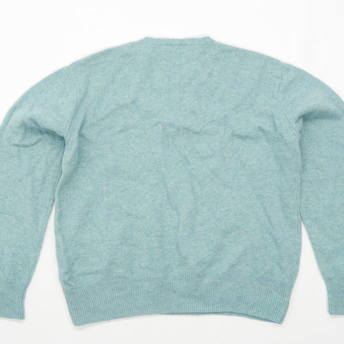 House of Bruar Mens Size L Wool Turquoise Jumper
