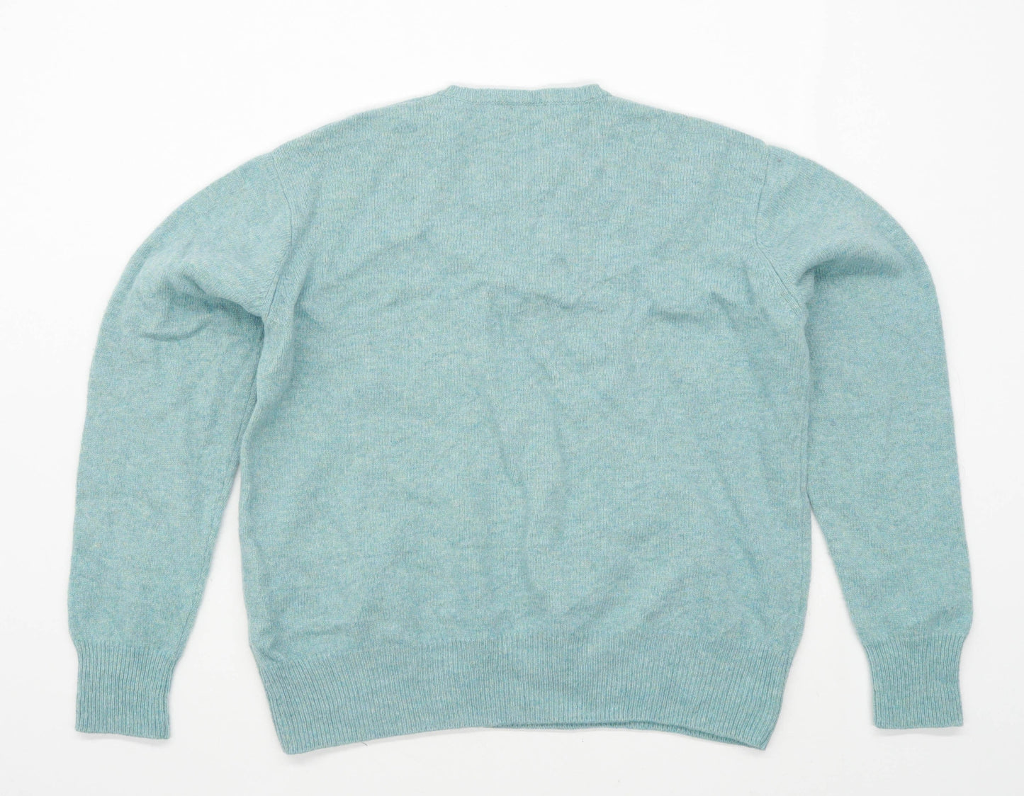 House of Bruar Mens Size L Wool Turquoise Jumper