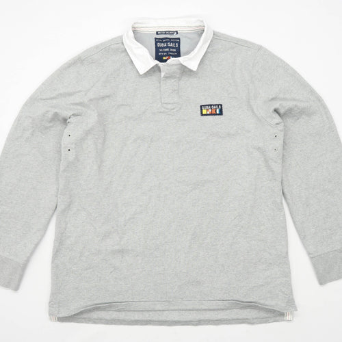 Quba Sails Mens Size 2XL Cotton Grey Rugby Shirt