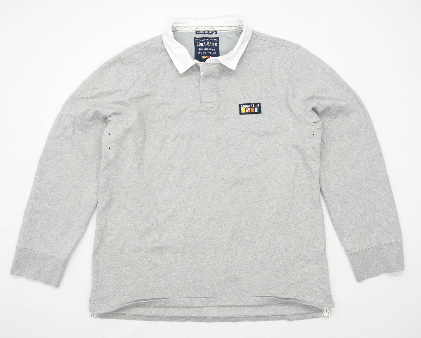 Quba Sails Mens Size 2XL Cotton Grey Rugby Shirt
