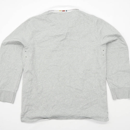 Quba Sails Mens Size 2XL Cotton Grey Rugby Shirt