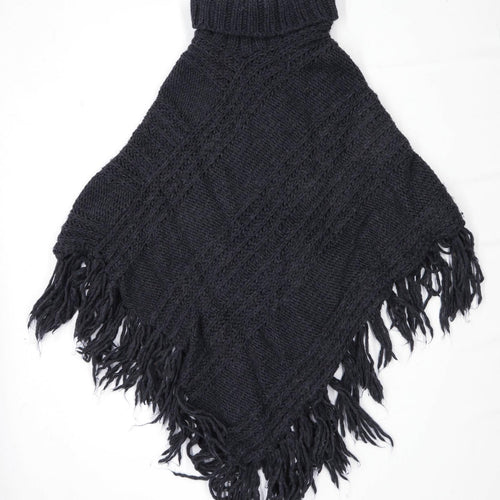 Berreti Womens Size S-M Grey Poncho (Regular)