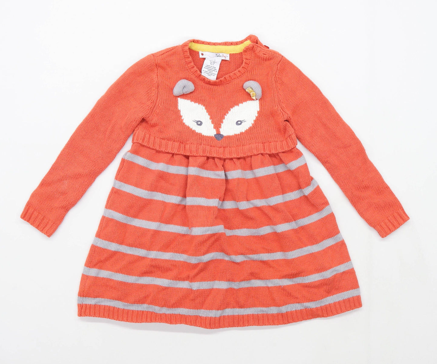 Nula Bug Girls Orange Fox Dress Age 2-3 Years