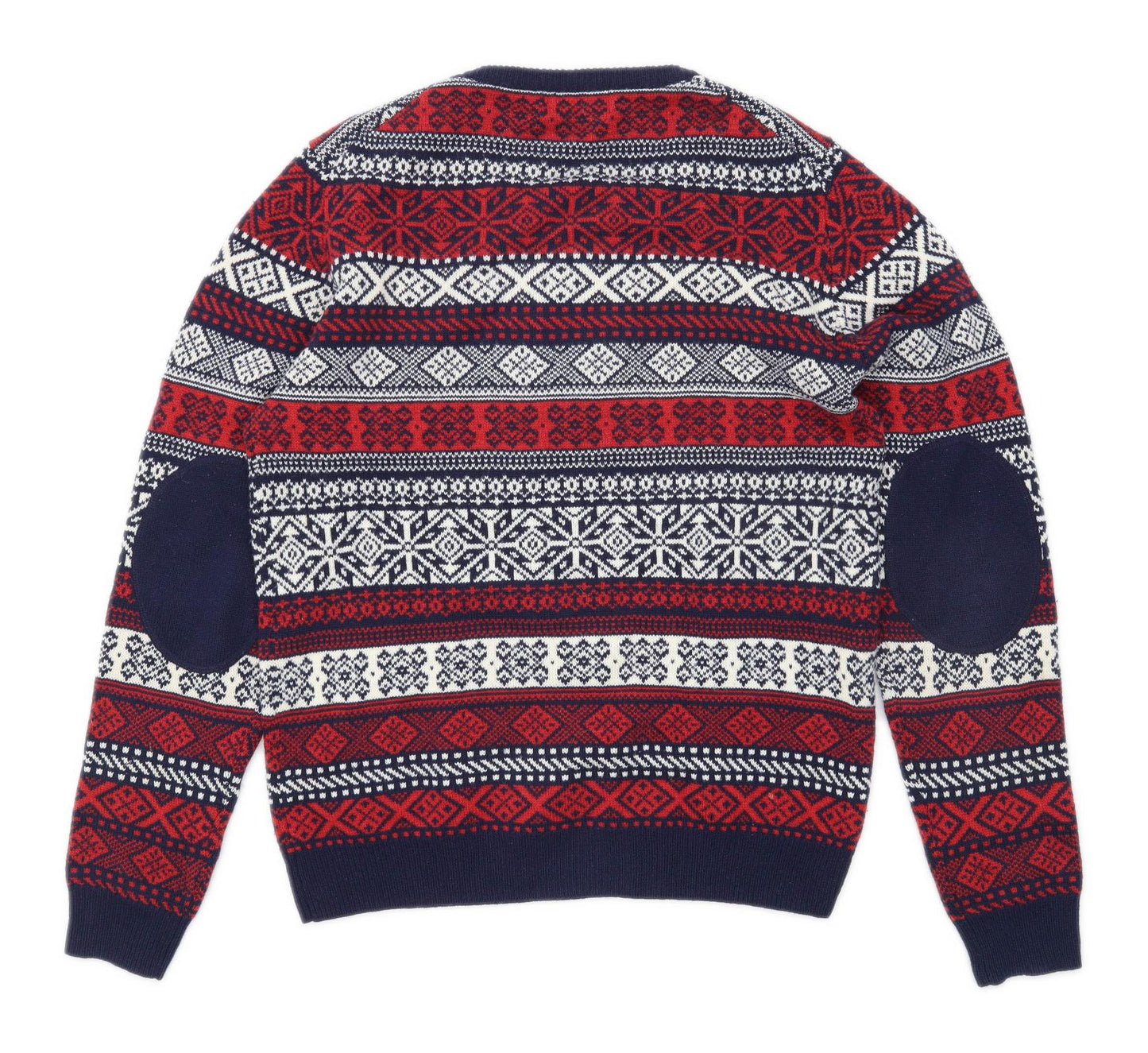 Lyle & Scott Mens Size M Lambswool Geometric Multi-Coloured Jumper