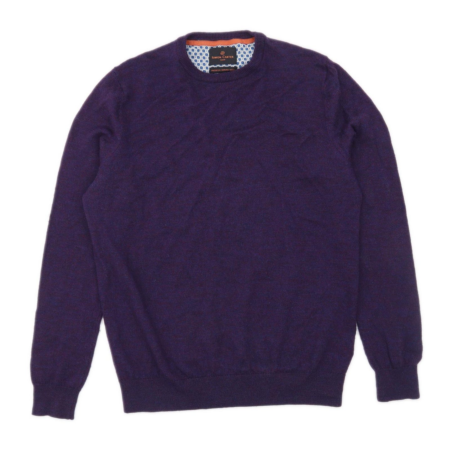 Simon Carter Mens Size M Merino Wool Blend Purple Jumper