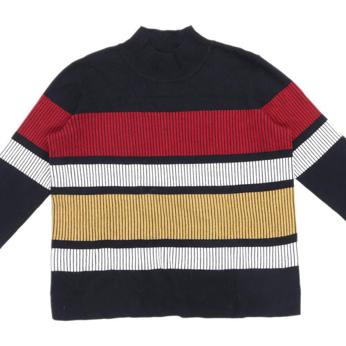 Matalan Womens Size 12 Striped Multi-Coloured Top (Regular)