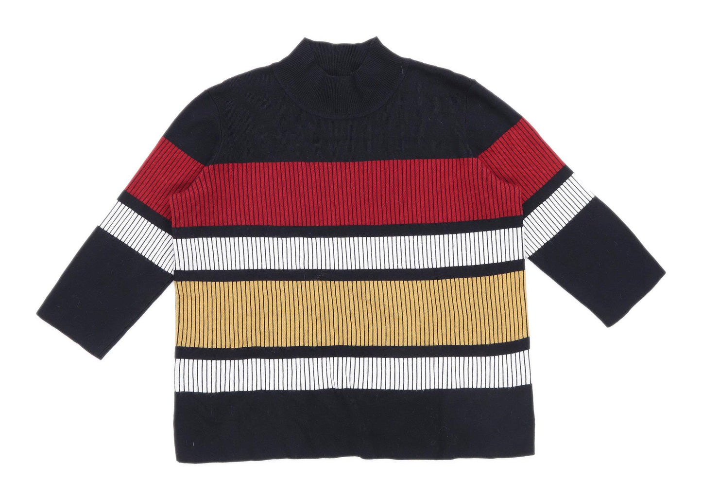 Matalan Womens Size 12 Striped Multi-Coloured Top (Regular)