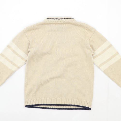 Adams Boys Graphic Beige Jumper Age 8 Years