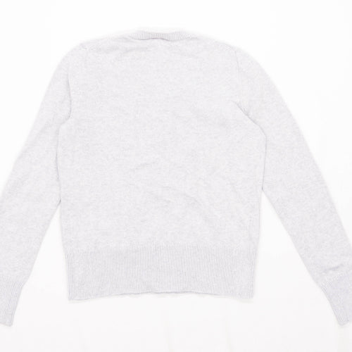 Gap Womens Size M Graphic Cotton Grey Heart Jumper (Regular)