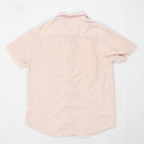 Cedarwood State Mens Size M Linen Blend Pink Casual Shirt