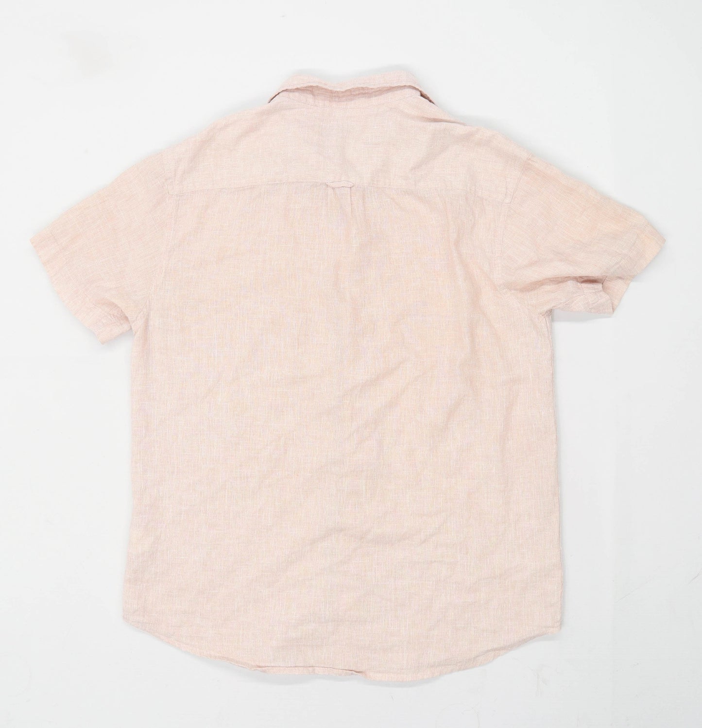 Cedarwood State Mens Size M Linen Blend Pink Casual Shirt